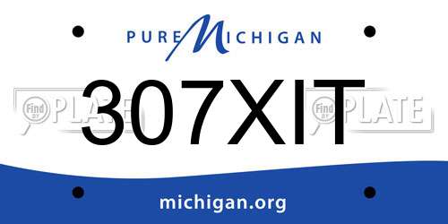 307XIT Michigan License Plate