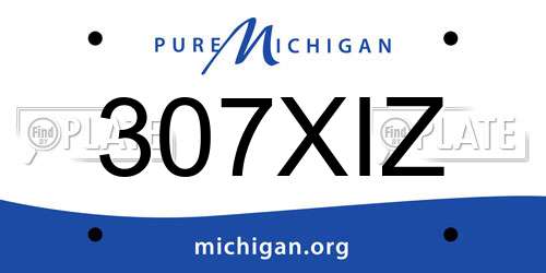 307XIZ Michigan License Plate