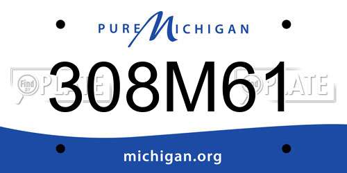 308M61 Michigan License Plate