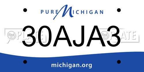 30AJA3 Michigan License Plate