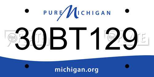 30BT129 Michigan License Plate