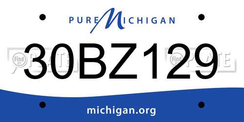 30BZ129 Michigan License Plate