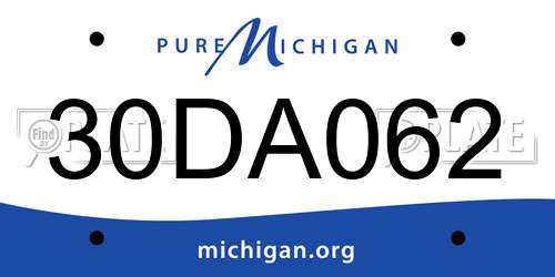30DA062 Michigan License Plate