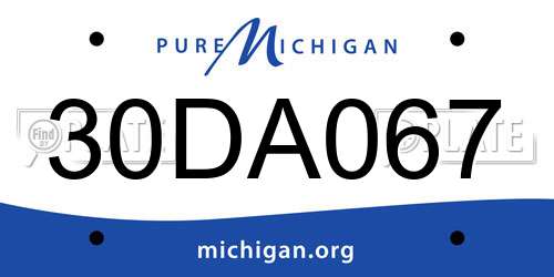 30DA067 Michigan License Plate