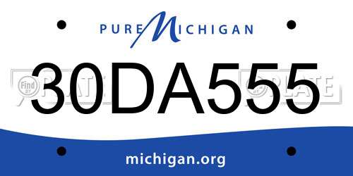 30DA555 Michigan License Plate