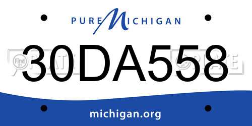 30DA558 Michigan License Plate
