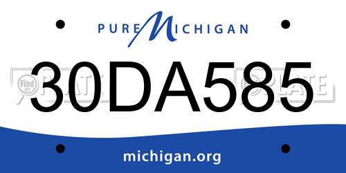 30DA585 Michigan License Plate