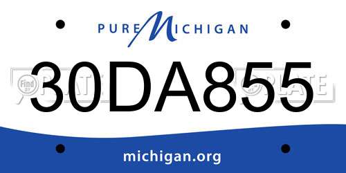 30DA855 Michigan License Plate
