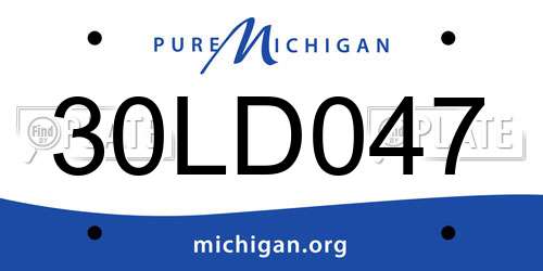 30LD047 Michigan License Plate