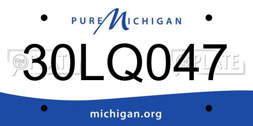 30LQ047 Michigan License Plate
