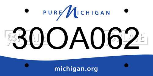 30OA062 Michigan License Plate