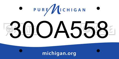 30OA558 Michigan License Plate