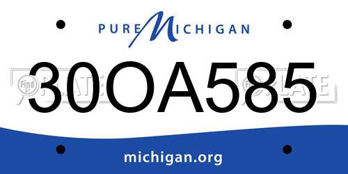 30OA585 Michigan License Plate