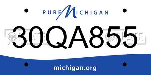 30QA855 Michigan License Plate