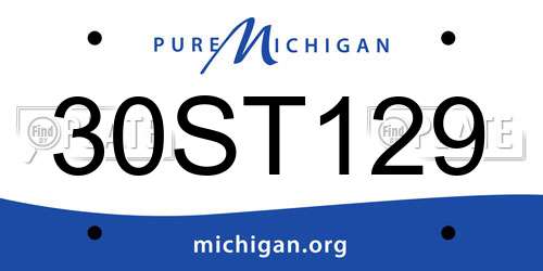 30ST129 Michigan License Plate