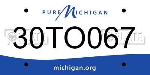 30TO067 Michigan License Plate