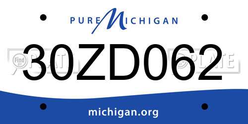 30ZD062 Michigan License Plate