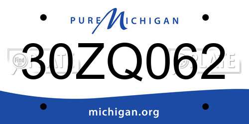 30ZQ062 Michigan License Plate