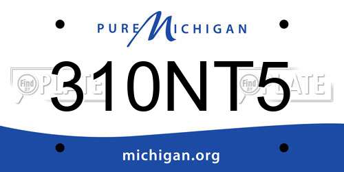 310NT5 Michigan License Plate