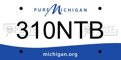 310NTB Michigan License Plate