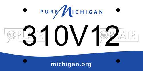 310V12 Michigan License Plate
