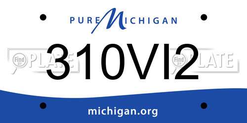 310VI2 Michigan License Plate