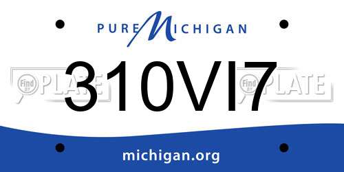 310VI7 Michigan License Plate