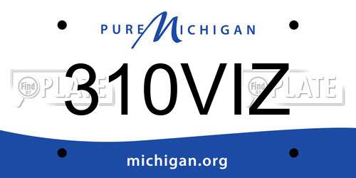 310VIZ Michigan License Plate