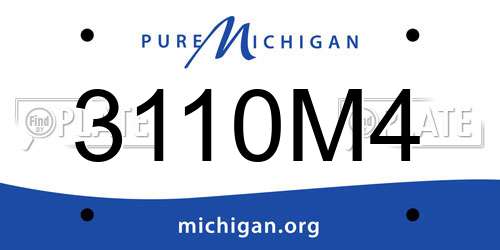 3110M4 Michigan License Plate