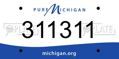 311311 Michigan License Plate