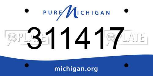 311417 Michigan License Plate