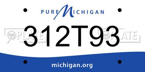 312T93 Michigan License Plate