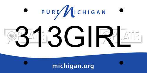 313GIRL Michigan License Plate