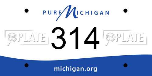 314 Michigan License Plate