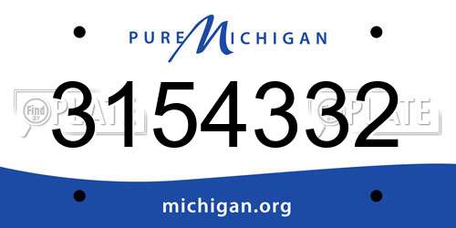 3154332 Michigan License Plate
