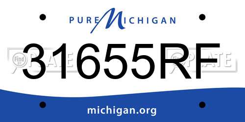 31655RF Michigan License Plate