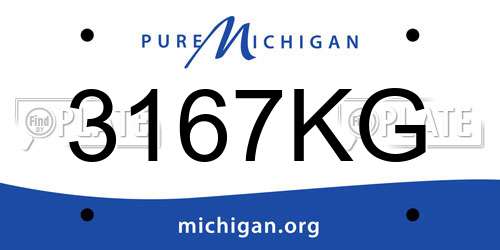 3167KG Michigan License Plate