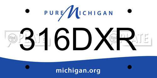 316DXR Michigan License Plate