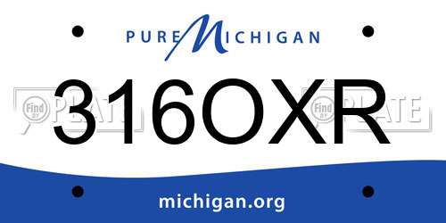 316OXR Michigan License Plate