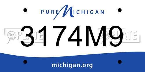 3174M9 Michigan License Plate