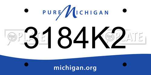 3184K2 Michigan License Plate