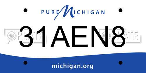 31AEN8 Michigan License Plate