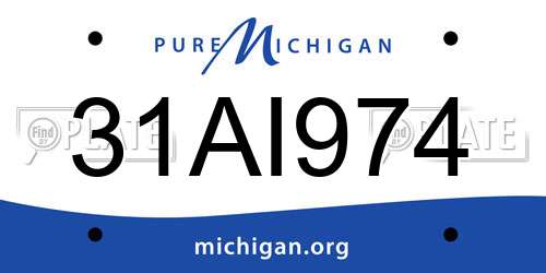 31AI974 Michigan License Plate