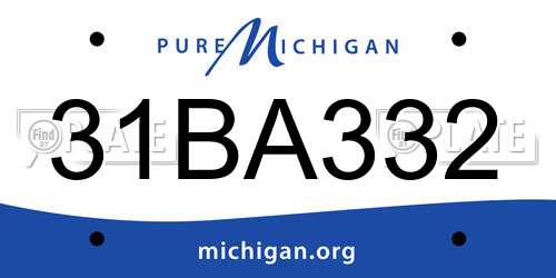 31BA332 Michigan License Plate