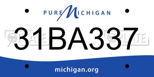 31BA337 Michigan License Plate