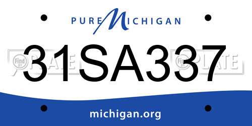 31SA337 Michigan License Plate