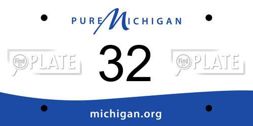 32 Michigan License Plate