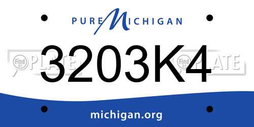 3203K4 Michigan License Plate