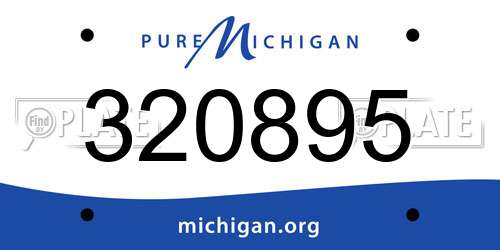320895 Michigan License Plate