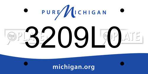3209L0 Michigan License Plate